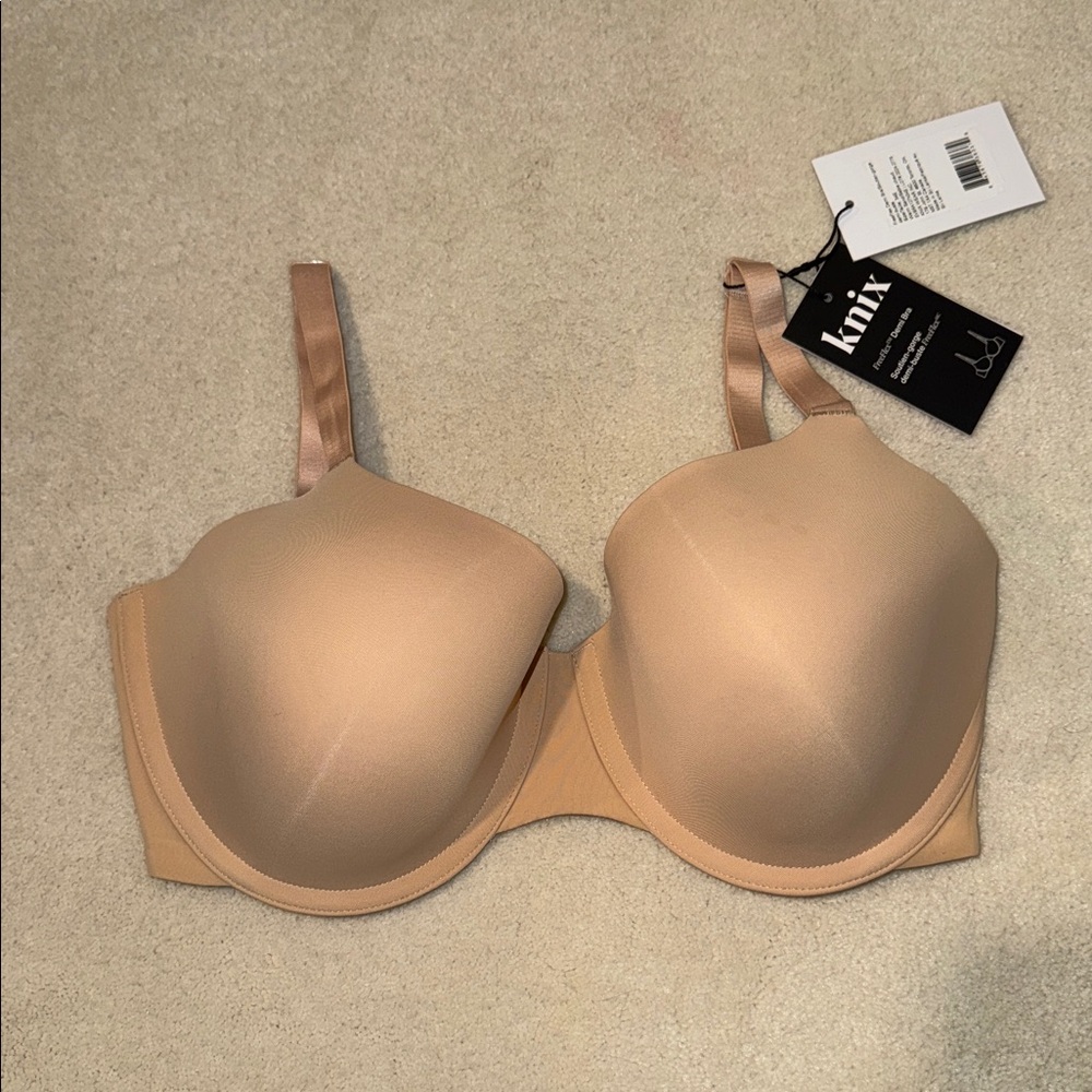 New Knix Flex Free Demi Bra Womens 34E Beige Warm Sand Comfy Underwire Support